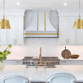 Modern kitchen white stainless steel range hood