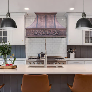 Modern kitchen with copper range hood