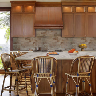 SINDA handcrafted vintage sloped copper custom kitchen hood