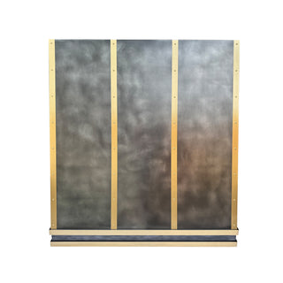 SINDA ZRH11 Handmade Sloped Zinc Kitchen Hood|Brass Accents