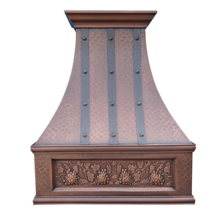 SINDA custom antique copper range hood with customizable apron free shipping
