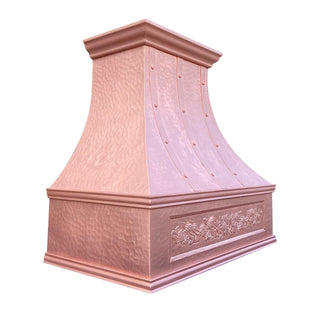 Natural copper custom copper kitchen hood h7tra with beautiful apron design and free shipping