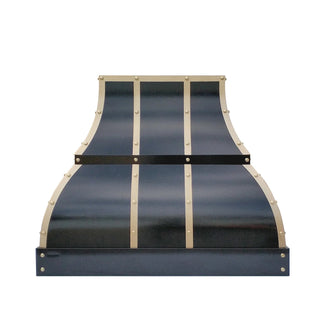 SINDA Arch Bell Stainless Steel Range Hood with Brass Straps and Rivets SRH1STR-B