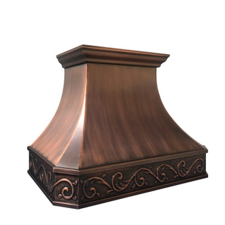 Handmade Luxury Classic|Apron Design|Antique Smooth Copper Custom Range Hood|SINDA