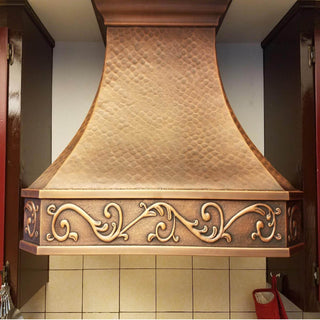 Handmade Classic|Decorative Apron|Hammered Copper Custom Kitchen Hood|SINDA