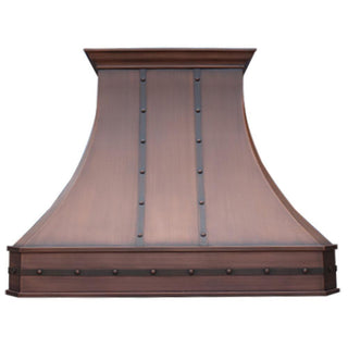 Classic Design Decorative Straps Antique Copper Custom Range Hood-SINDA