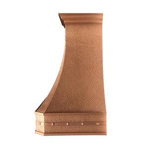 SINDA Handmade Classic Hammered Body with Decorative Straps Natural Copper Custom Range Hood