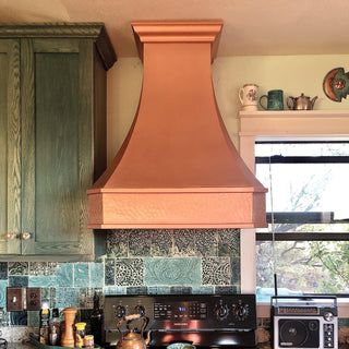 SINDA handcrafted custom copper range hood