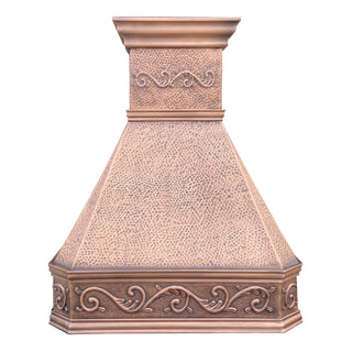 SINDA custom copper range hood with hammered pattern
