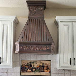 SINDA decorative copper range hood with unique pattern design