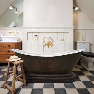 SINDA Custom Hammered Copper Double-Slipper Tub SCB-S3 - SINDA