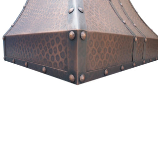 Sinda custom copper hood with hammered rivets