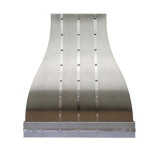 Brushed Stainless Steel Decorative Kitchen Hood with Polished Straps- SINDA