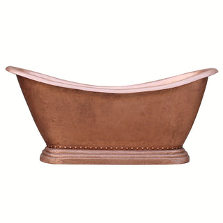 SINDA Handmade Copper Bathtub Double-Slipper SCB-S1 - Sinda Copper