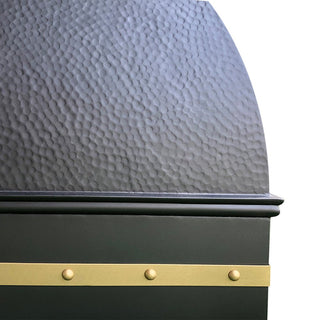 High End Custom Copper Range Hood with Brass Accents - Factory Direct Price - SINDA Copper