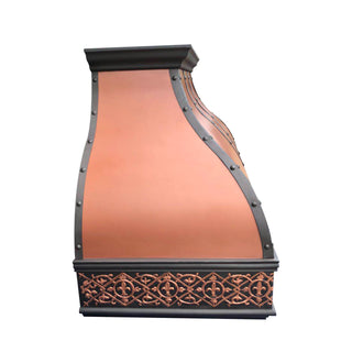 Handmade copper vent hood h2palf modern design with free shipping