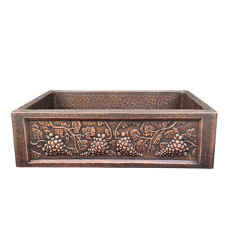 SINDA Single Bowl 14 Gauge Farmhouse Apron Copper Kitchen Sink KSA-2 - Sinda Coppercopper sink