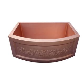SINDA Single Bowl 14 Gauge Farmhouse Apron Copper Kitchen Sink KSAR-2 - Sinda Coppercopper sink