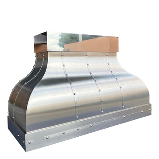 Brushed Stainless Steel Kitchen Hood with Polished Crown - SINDA