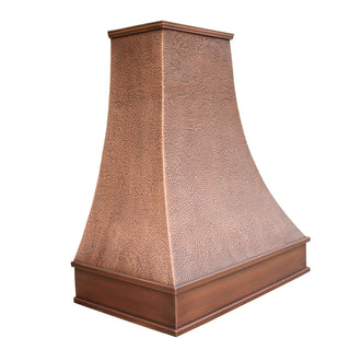 Premium Antique Copper Stove Hood in Beehive Hammered - Fully Customizable