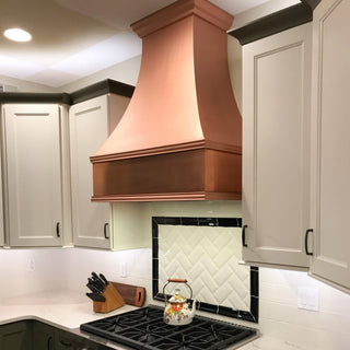 SINDA H7S Custom Kitchen Hood in Natural Copper Smooth Texture I Luxury Design I Free Shipping