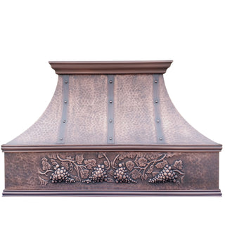 SINDA Custom Copper Range Hood H7TRA4 in Antique Copper Light Hammered Texture
