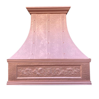 Premium Hammered Copper Vent Hood H7TRA in Natural Copper - Free Shipping on All Orders - SINDA Copper