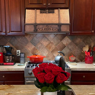 SINDA Rustic Under Cabinet Hammer Decorative Apron Copper Custom Kitchen Hood