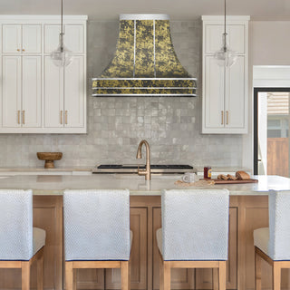 Modern kitchen with stainless steel kitchen range hood