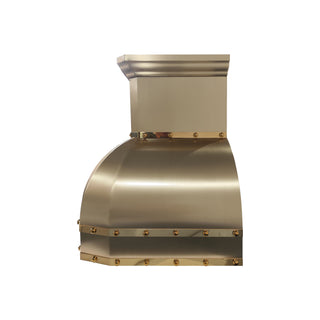 modern handmade brushed brass kitchen range hood