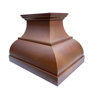 SINDA Custom Fired Copper Range Hood In Stock, 36"W x 27"D x 27"H