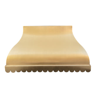 SINDA Custom Handmade Scalloped Brushed Brass Kitchen Stove Vent Hood