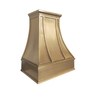 a traditional-style range hood or in a brushed brass finish