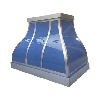 handcrafted blue stainless steel range hood free customization