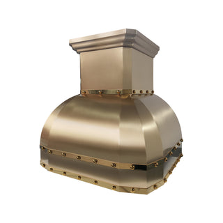 Custom  Kitchen Brushed Brass Range Hood