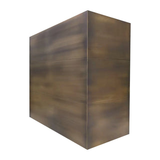 custom aged brass kitchen range hood