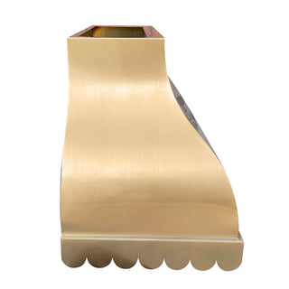 Modern Scalloped Brass Custom Vent Hood-SINDA