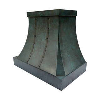 Decorative Green-Patina Copper Range Hood