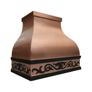 SINDA Premium Natural Copper Dark Apron Custom Kitchen Hood - H2A-ORB