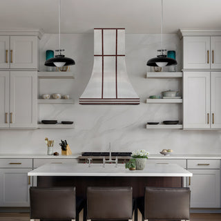 Modern kitchen with steel range hood