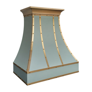 green stainless steel kitchen range hood