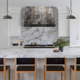 Modern kitchen with zinc range hood