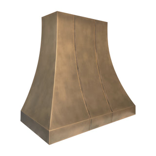 handmade aged brass range hood