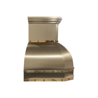 luxury brushed brass kitchen range hood