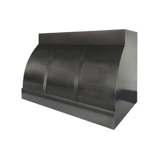 black custom zinc kitchen range hood