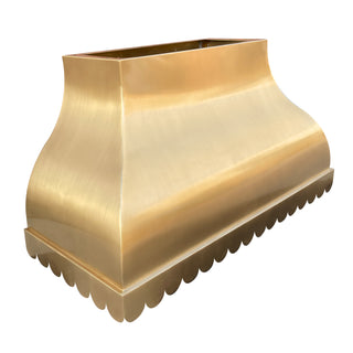 Luxury Scalloped Brushed Brass Custom Vent Hood-SINDA