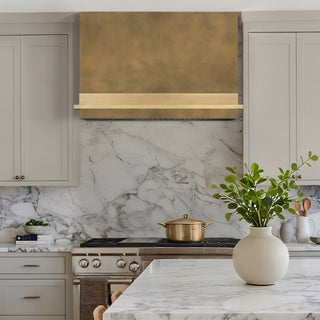 [CUSTOM] SINDA Handmade Box Shape Kitchen Aged Brass Range Hood BRH37-BB