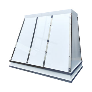 White industrial kitchen vent hood 