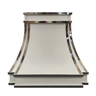 Handcrafted White Stainless Steel Range Hood