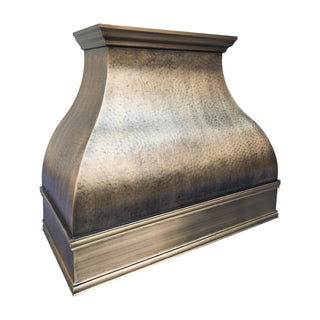 decorative hammered antique brass kitchen exhaust hood 